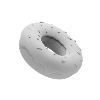 단골이 생기기 어려운 철거 시장의 일회성 거래와는 반대되는 음식 시장을 상징하는 도넛 이미지