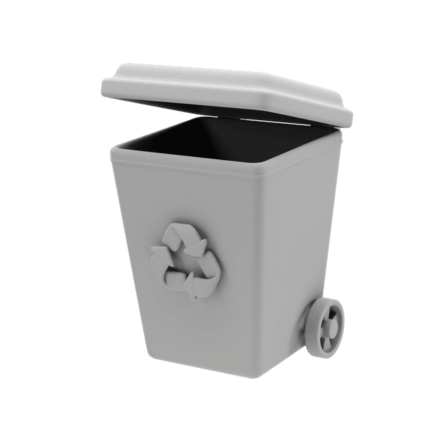 고무줄처럼 양이 부풀려질 수 있는 폐기물 처리비용을 상징하는 쓰레기통 이미지